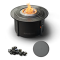 Infinity Flame Propane Fire Pit + Surround Surface - Charcoal Steel Finish
